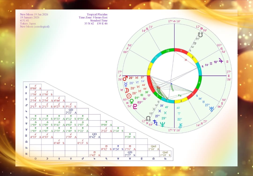 山羊座新月図：2026年1月19日